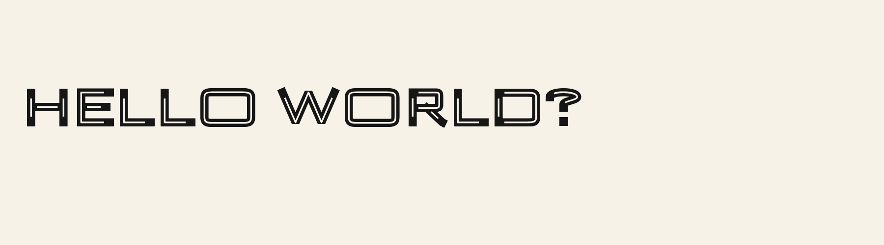 Warp Inline pangram specimen