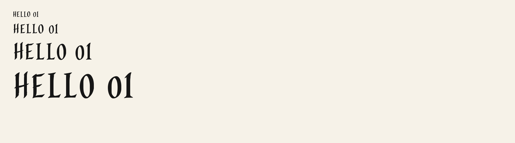 Brush Pinched Banner sizes specimen