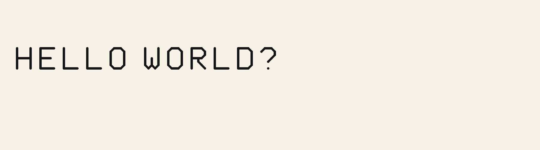 Mono Terminal Round pangram specimen
