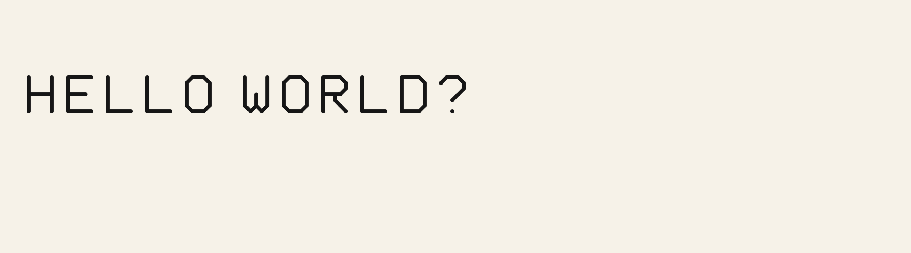 Mono Terminal Round pangram specimen