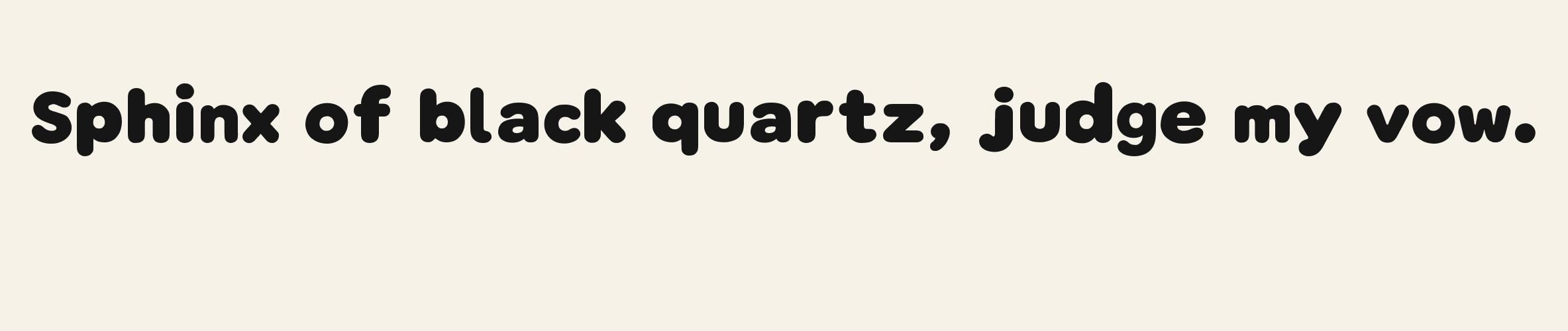 Bubble Pebble Sans pangram specimen