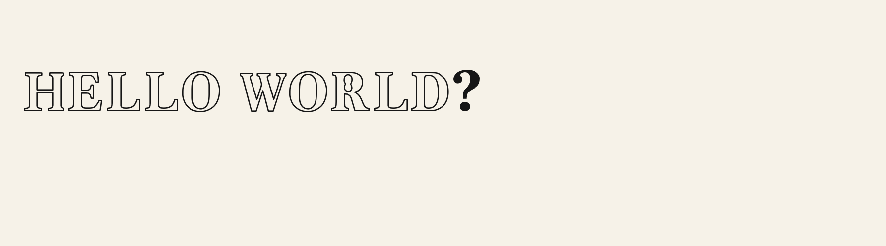 Keyhole Counter Roman Outline pangram specimen