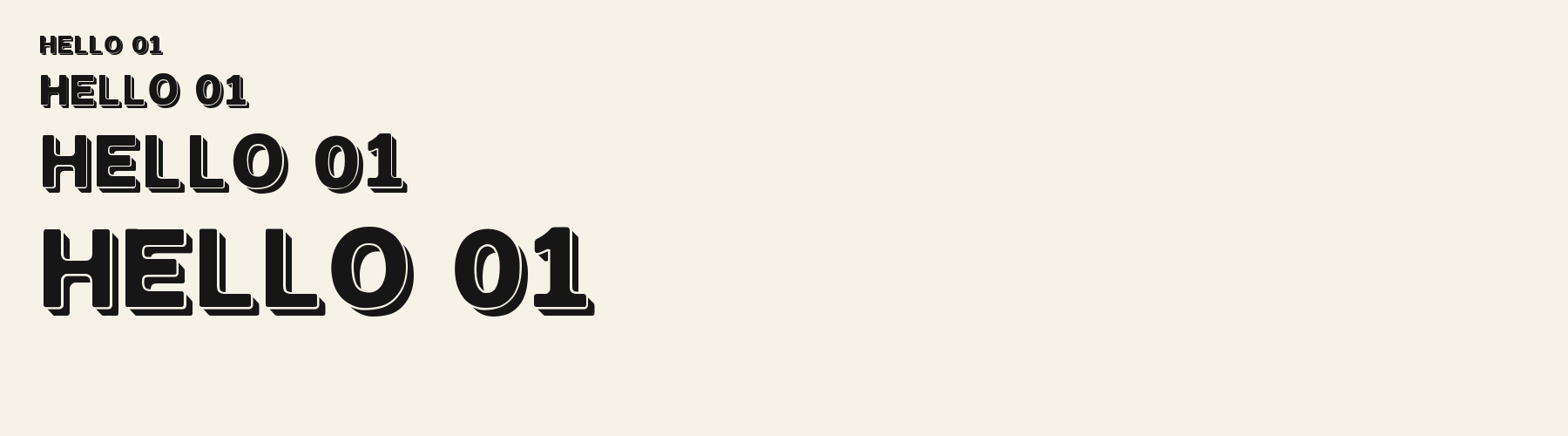 Cove Joint Sans 3d sizes specimen