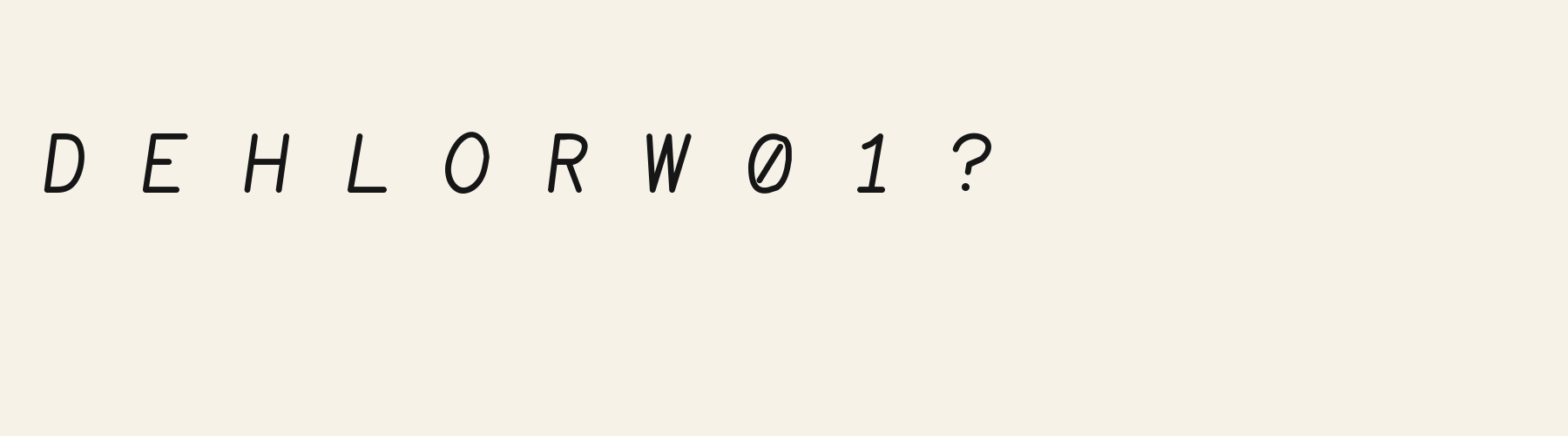 Terminal Italic alphabet specimen