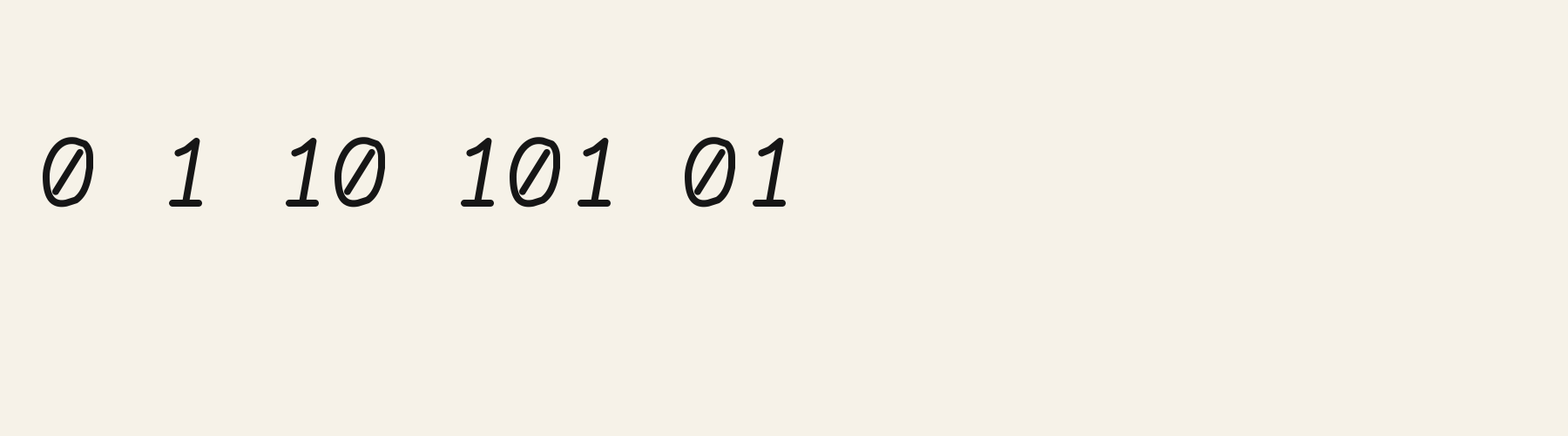 Terminal Italic numbers specimen