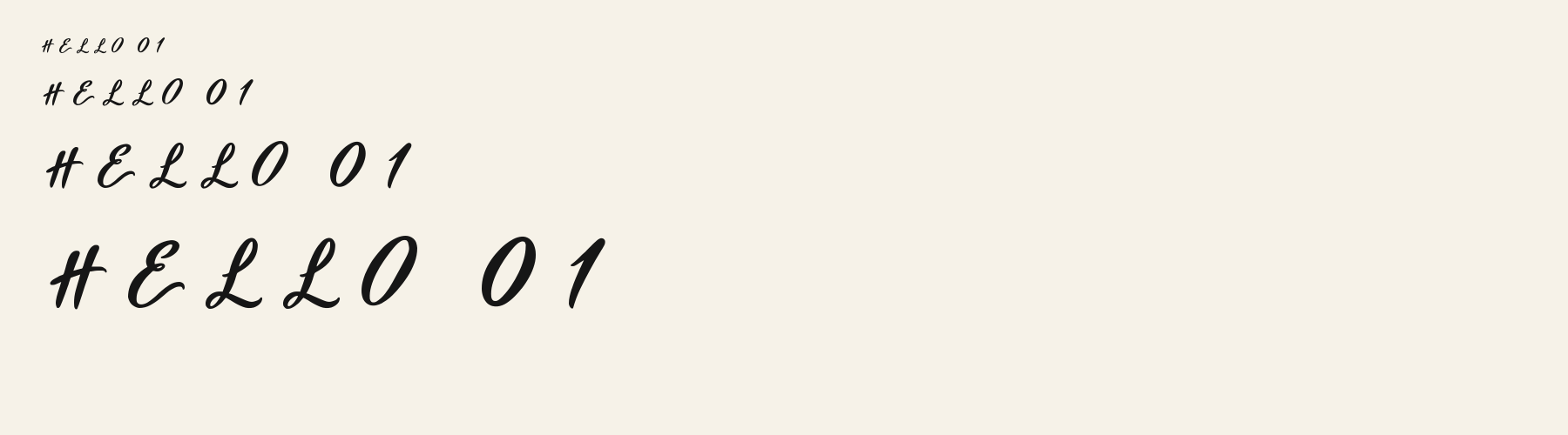 Script Signpainter Swash sizes specimen