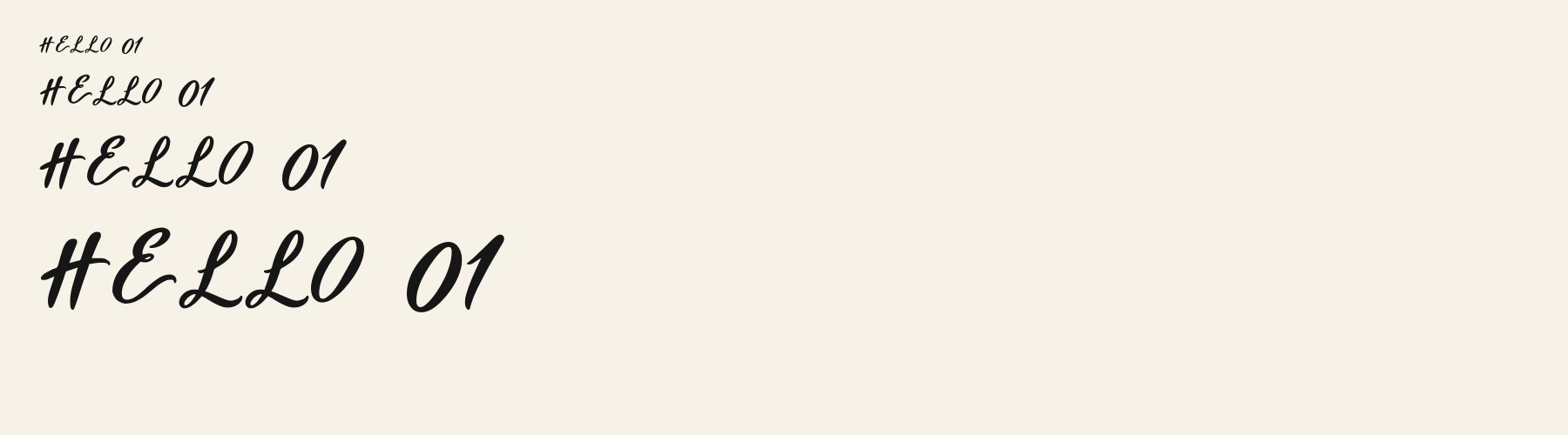 Script Signpainter Swash sizes specimen