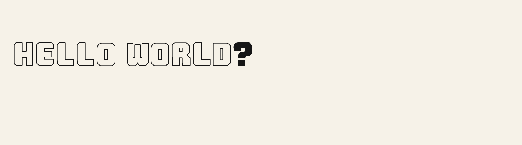 Graffiti Block Heavy Outline pangram specimen
