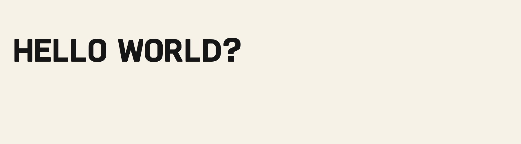 Chamfer Counter Sans pangram specimen