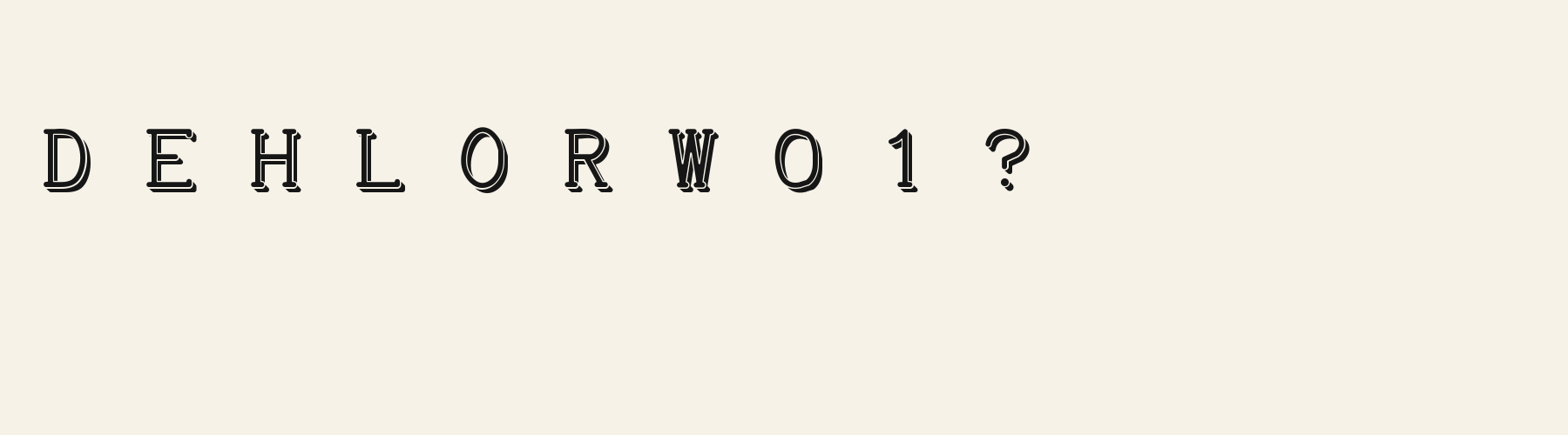 Carbon Typewriter 3D alphabet specimen