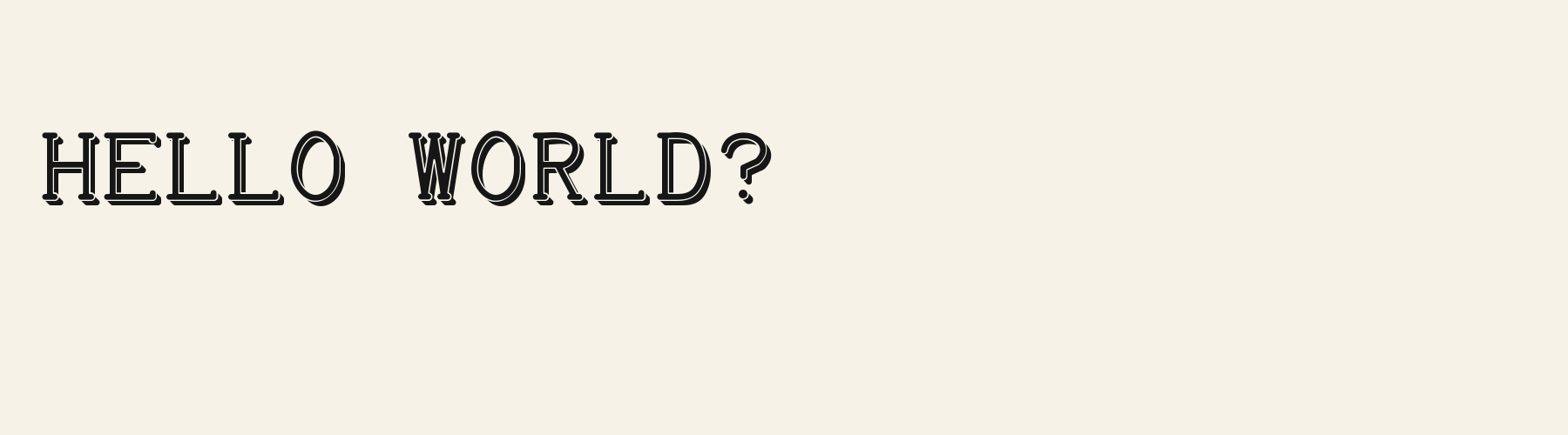 Carbon Typewriter 3D pangram specimen