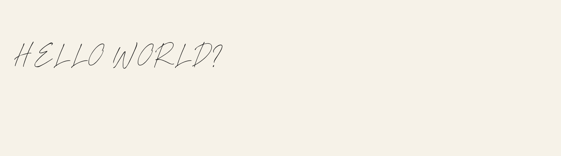 Script Signature Thin pangram specimen
