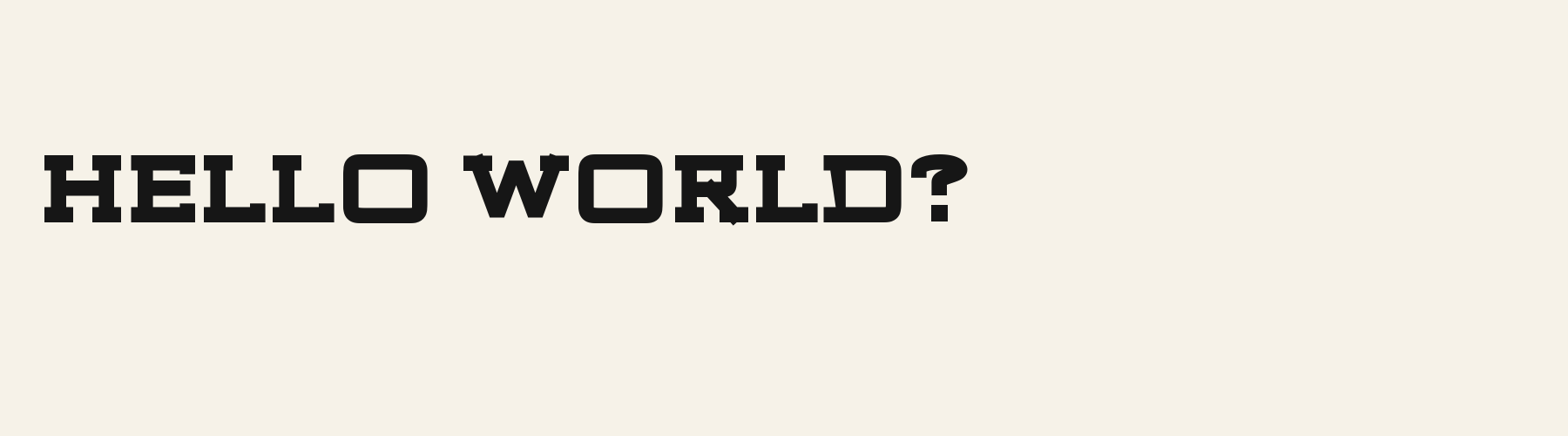 Headline Slab pangram specimen