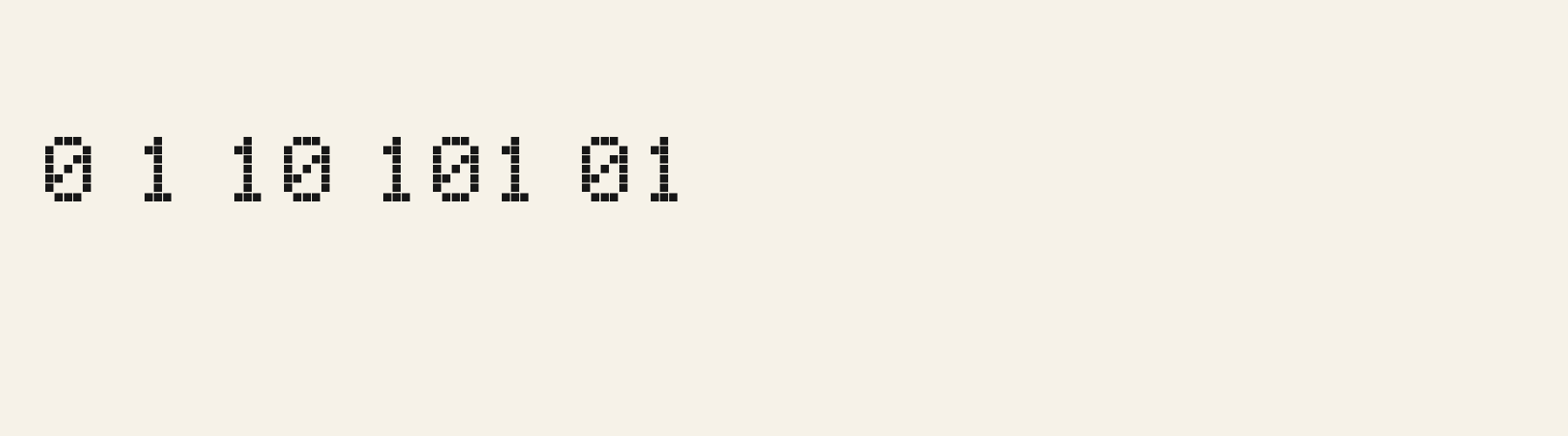 Pixel Arcade Bold numbers specimen