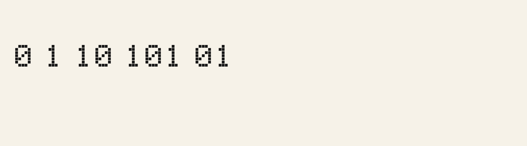 Pixel Arcade Bold numbers specimen