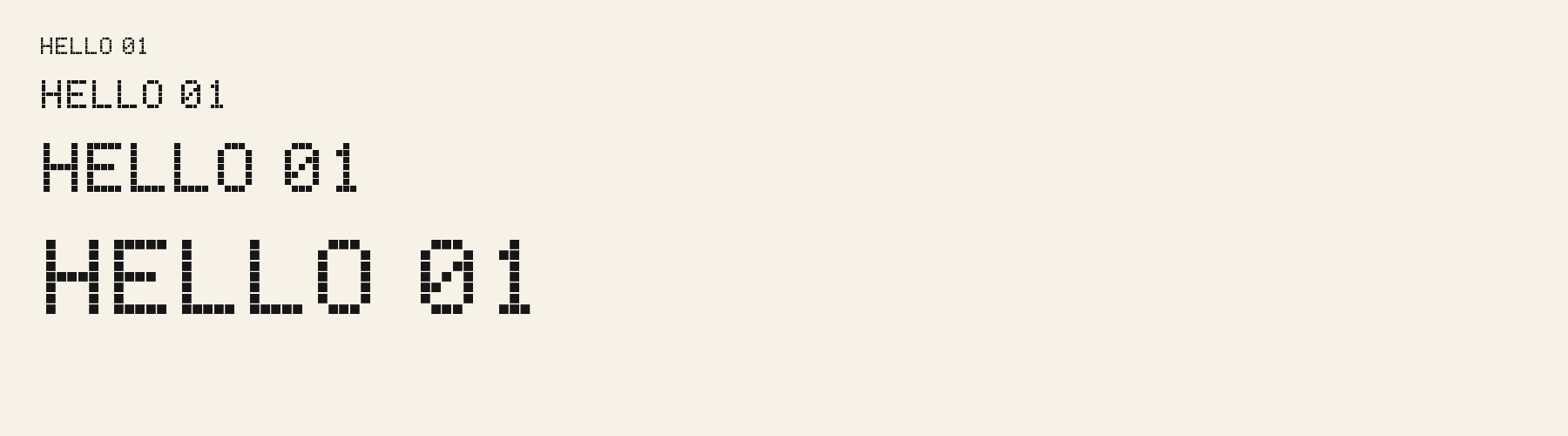Pixel Arcade Bold sizes specimen