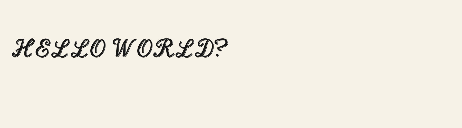 Heart Shadow Script pangram specimen