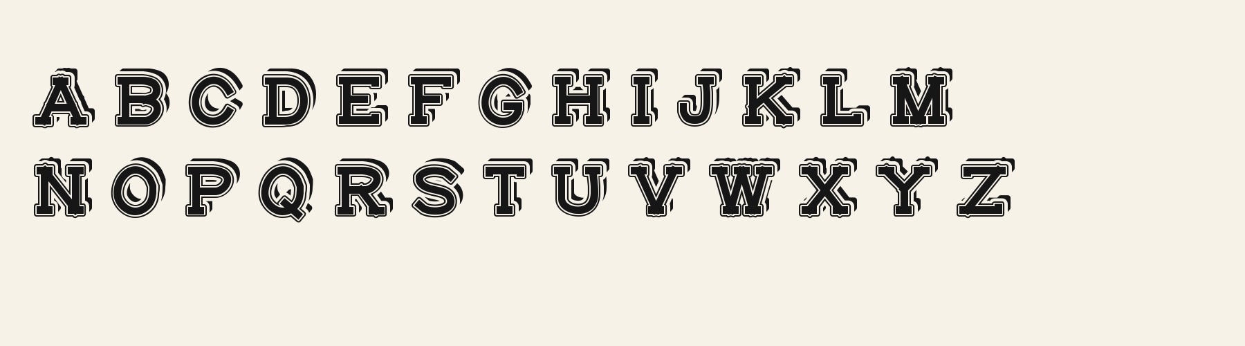 Pennant Slab 3D alphabet specimen