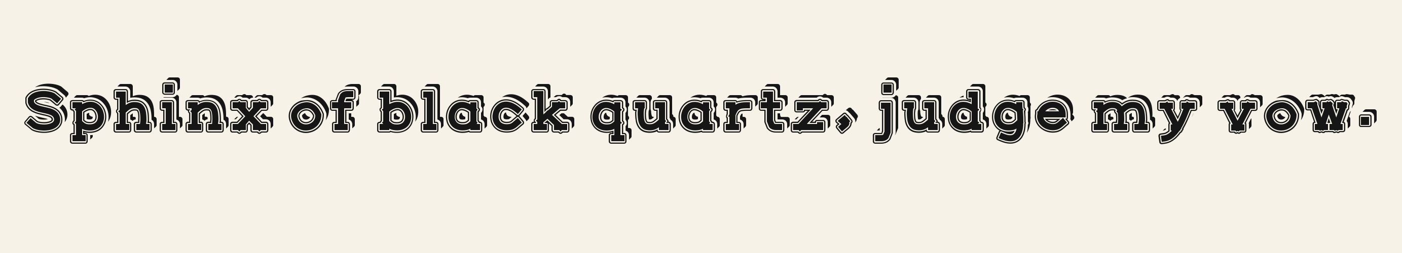 Pennant Slab 3D pangram specimen