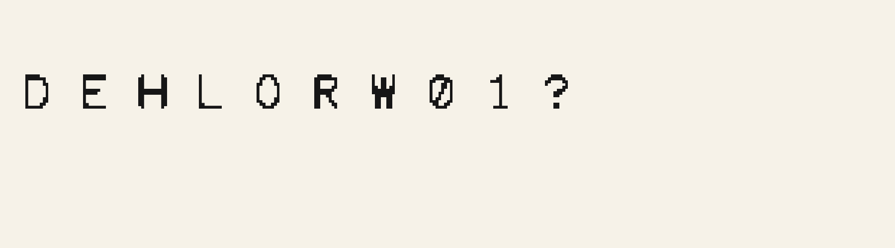 Console Pixel Mono alphabet specimen