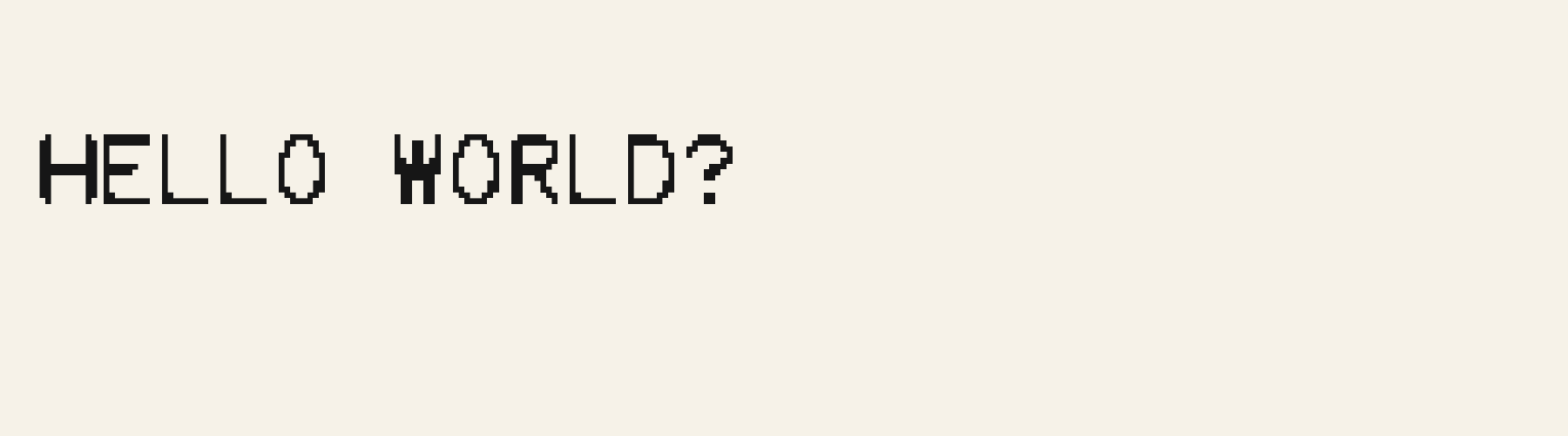 Console Pixel Mono pangram specimen