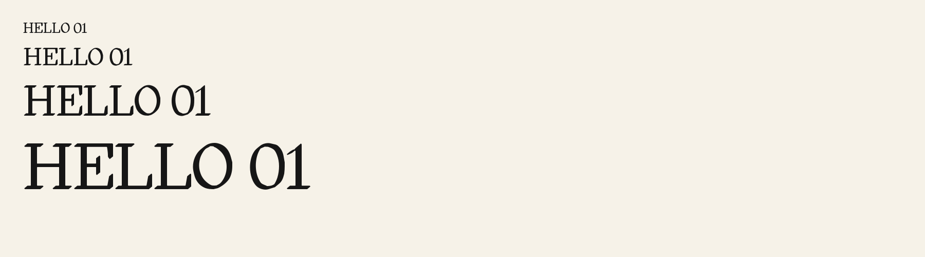 Lore Serif sizes specimen