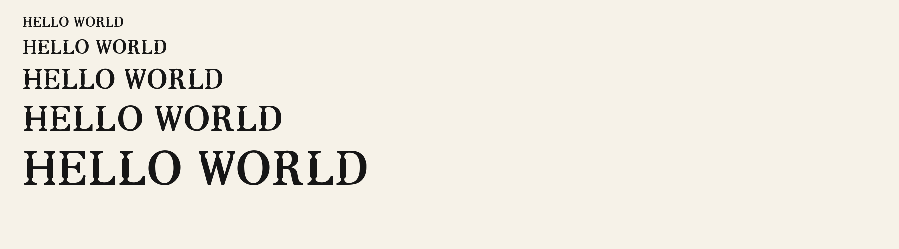 Saddle Joint Serif waterfall specimen