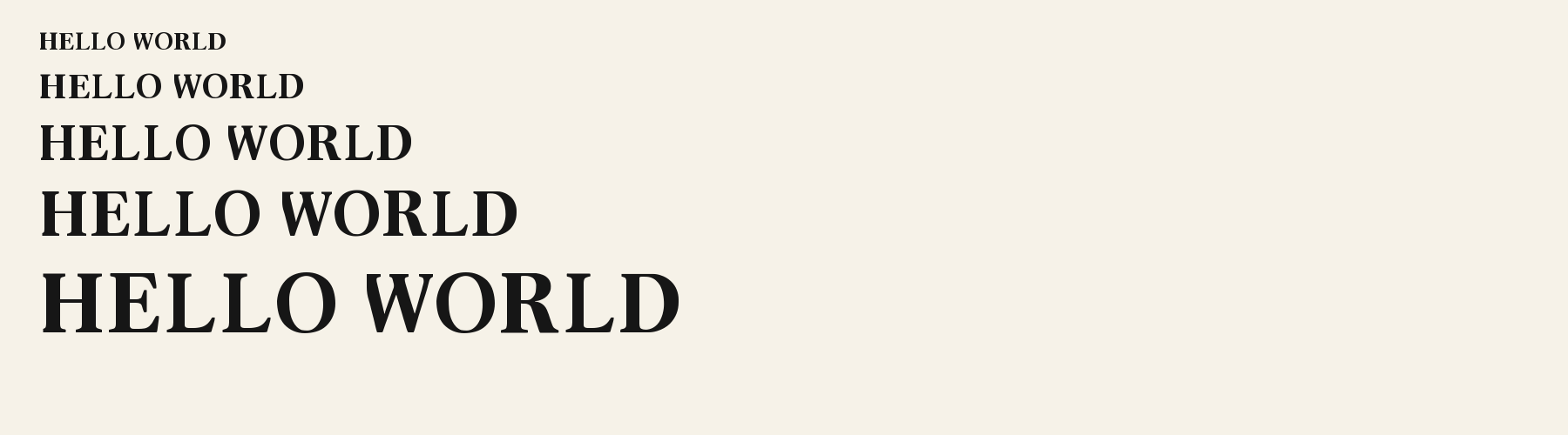 Serif Book Warm waterfall specimen