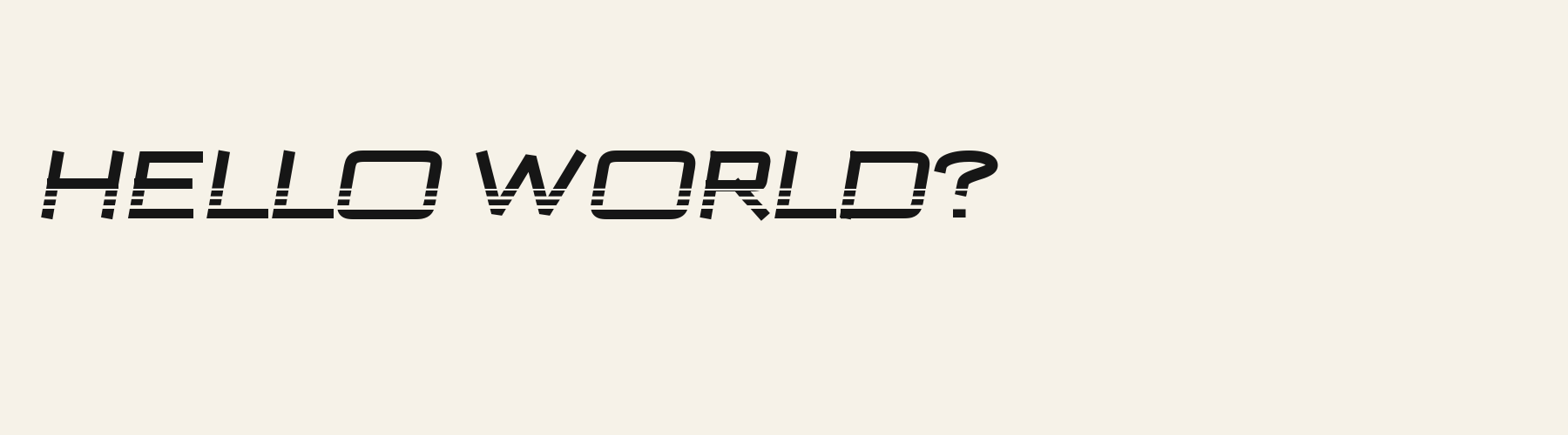 Velocity Stripes pangram specimen