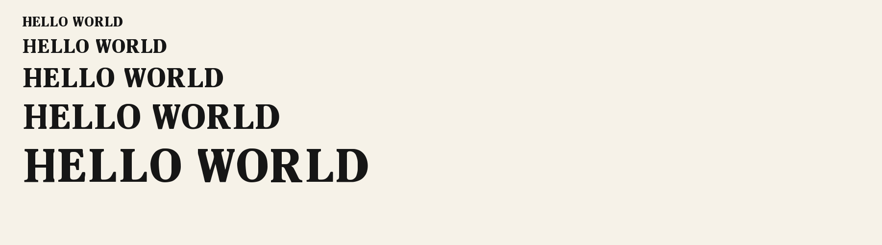 Retro Serif Newsprint waterfall specimen