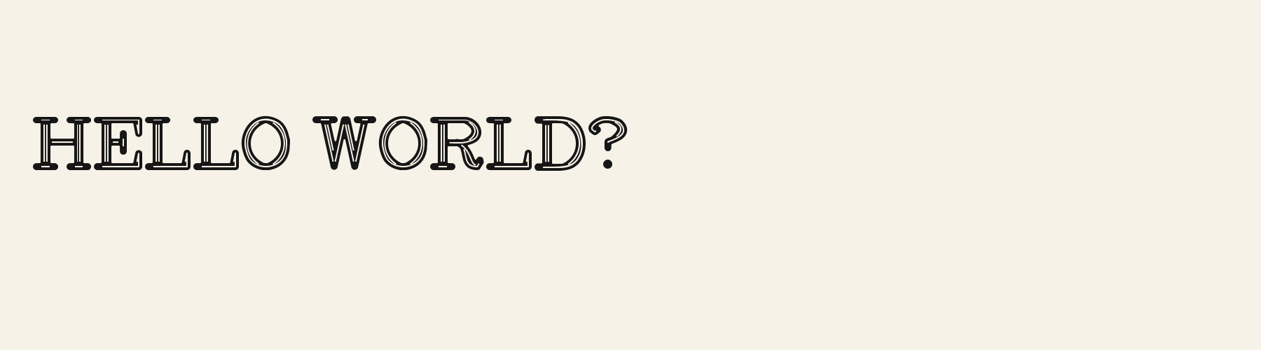 Gaslight Inline pangram specimen