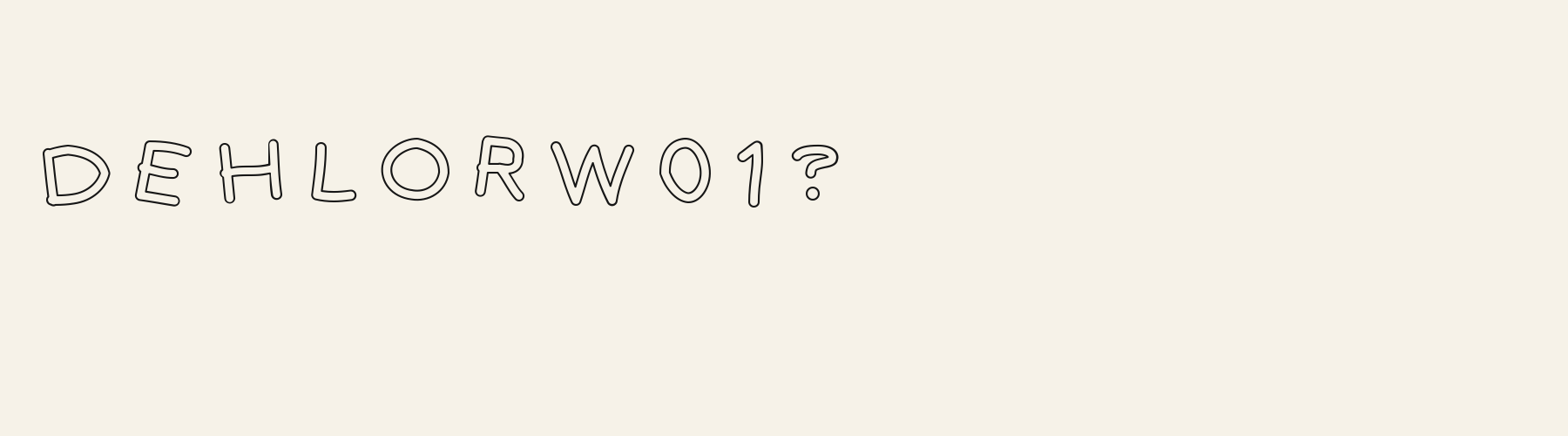 Quirk Outline alphabet specimen
