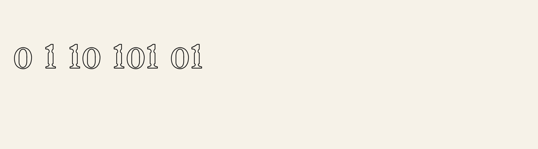Saddle Joint Serif Outline numbers specimen