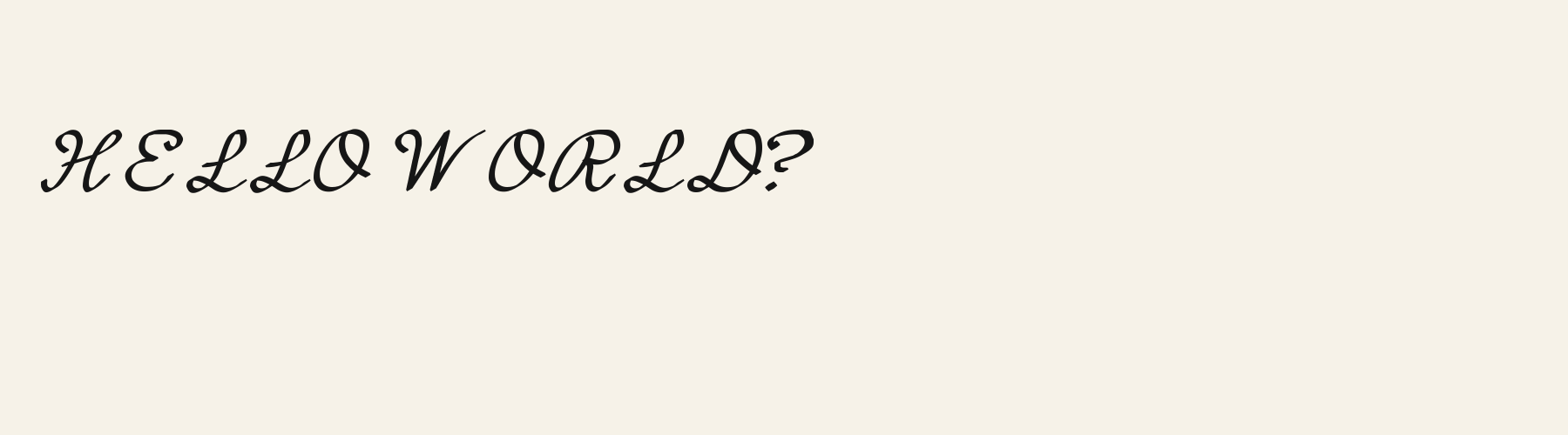 Sleigh Script pangram specimen