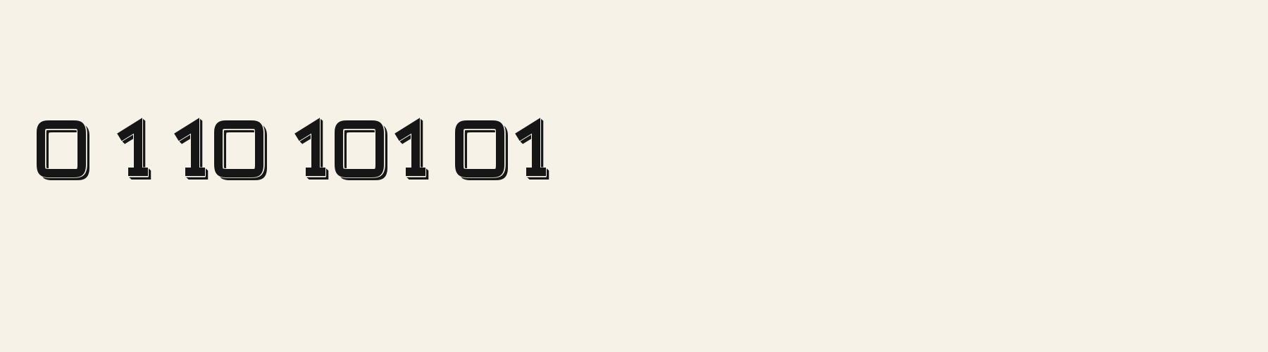 Techno Slab 3D numbers specimen