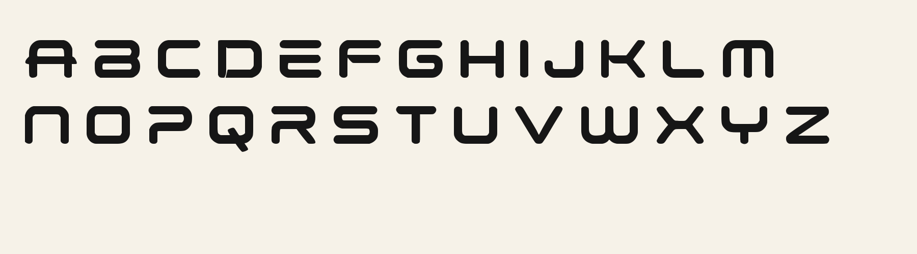 Chrome Orbit alphabet specimen