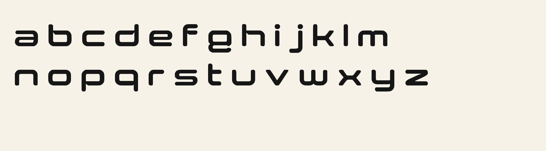 Chrome Orbit lowercase specimen