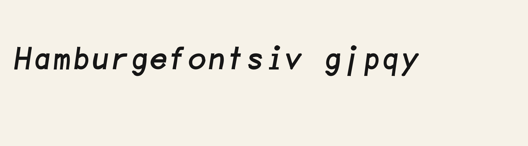 Code Oblique lowercase specimen