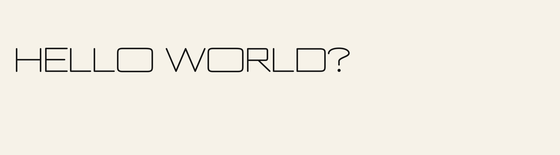 Ion Hairline pangram specimen