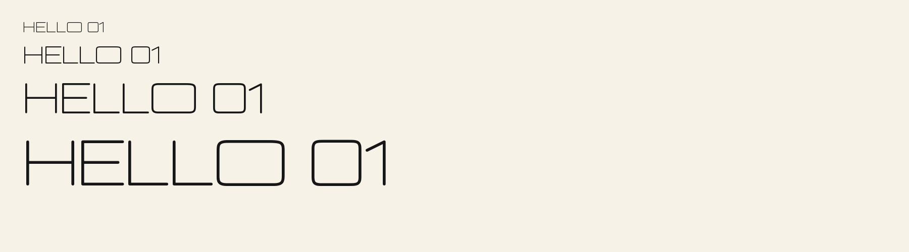 Ion Hairline sizes specimen