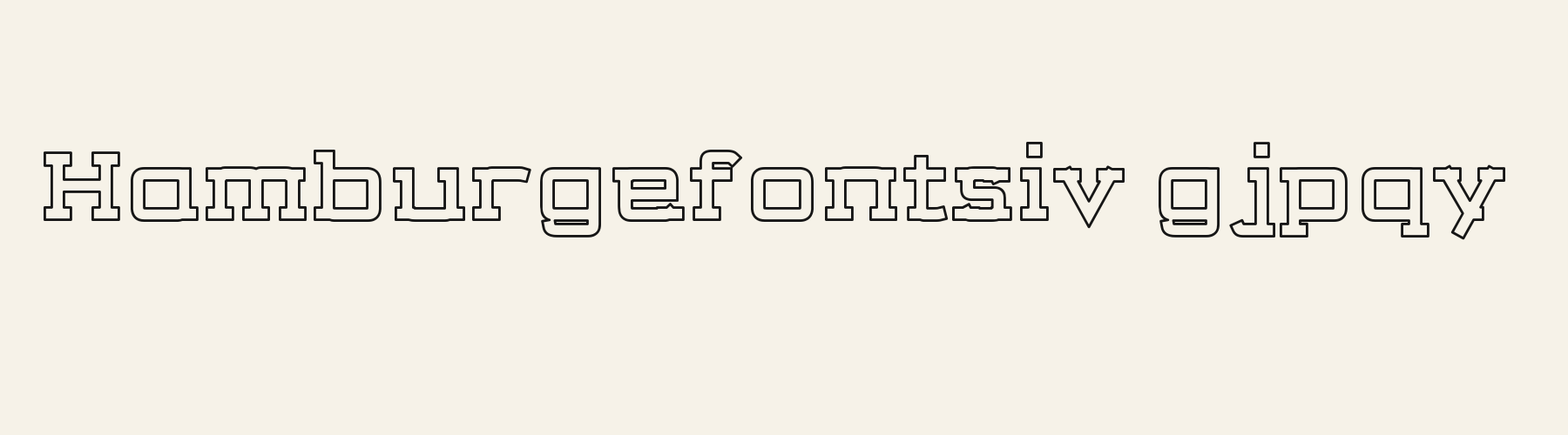 Mech Slab Outline lowercase specimen