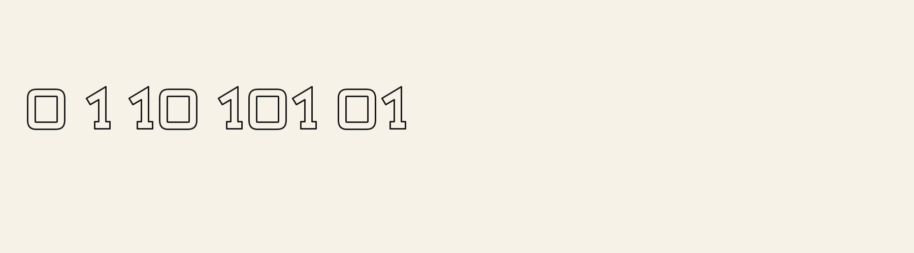 Mech Slab Outline numbers specimen