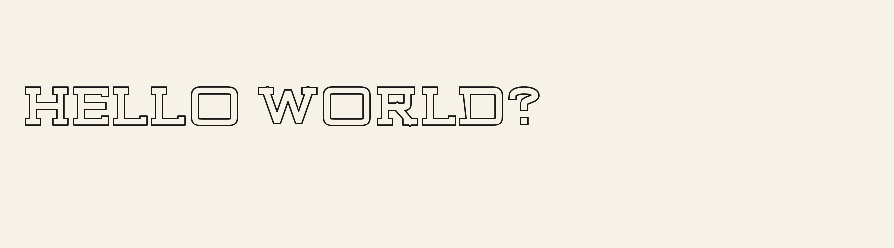 Mech Slab Outline pangram specimen