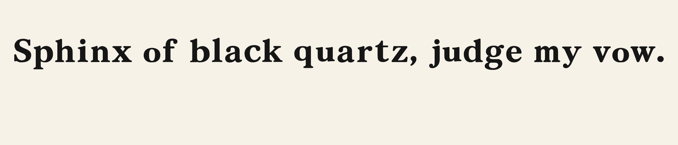 Petal Pocket Serif pangram specimen