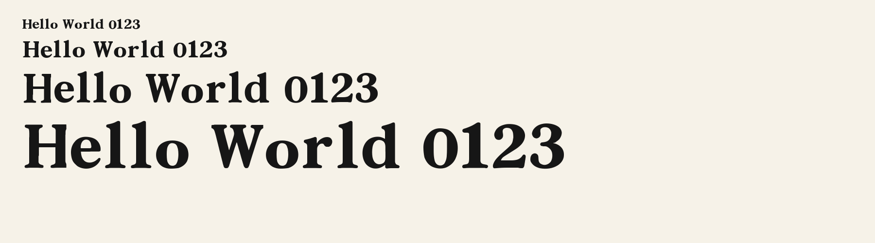 Petal Pocket Serif sizes specimen