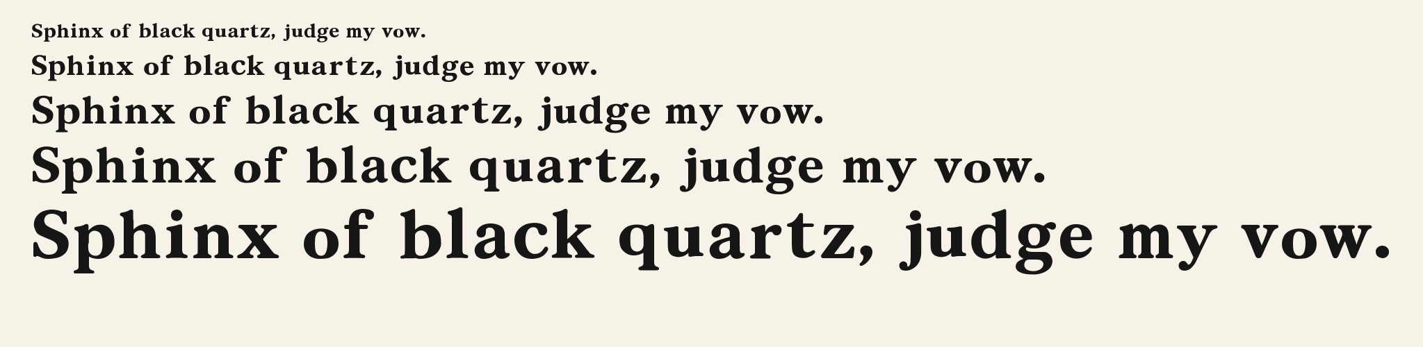 Petal Pocket Serif waterfall specimen