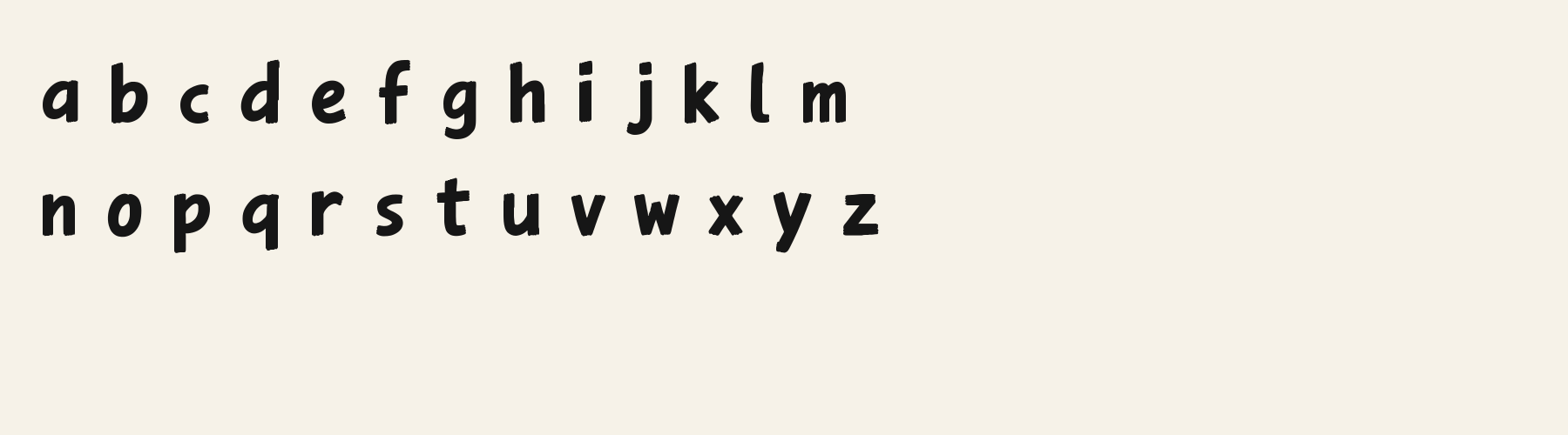 Brush Upright Cut lowercase specimen