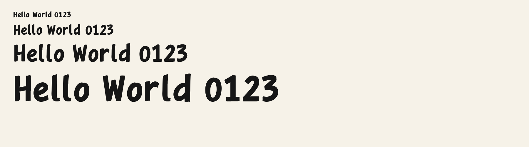 Brush Upright Cut sizes specimen