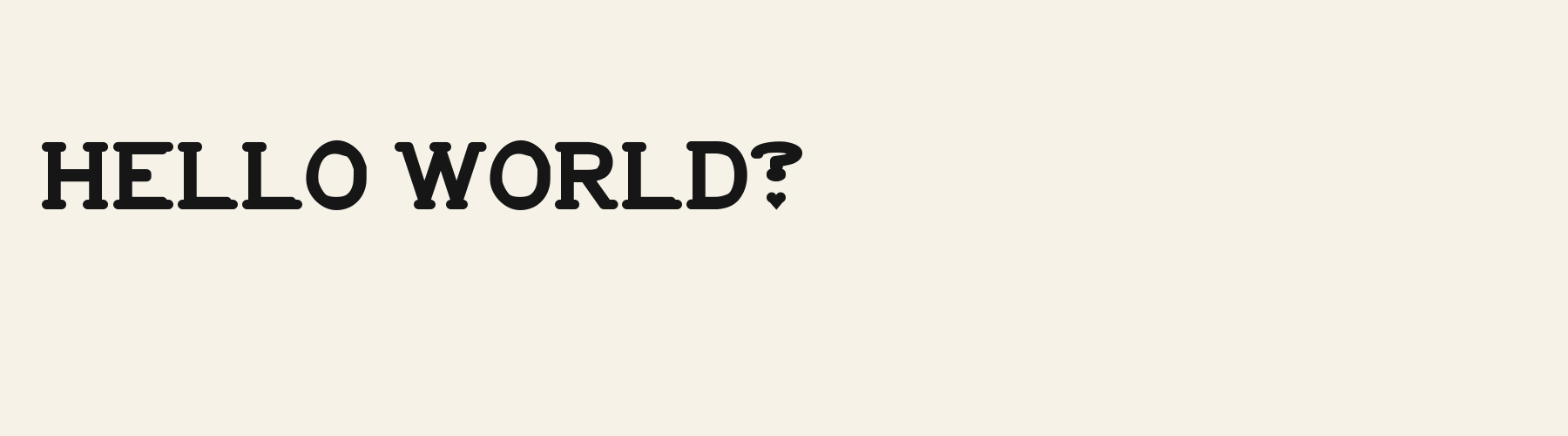 Candy Heart Slab pangram specimen