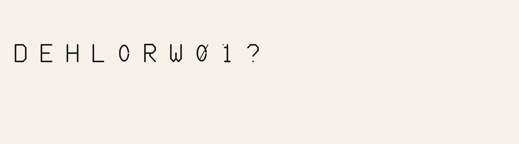 Mono OCR Rounded Notch alphabet specimen
